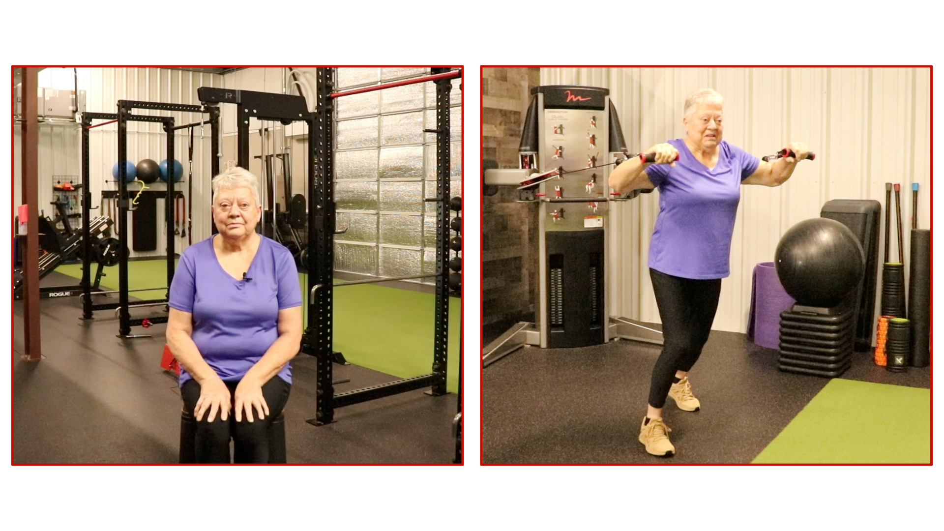 Strength training after knee replacement with weights, Donna age 68